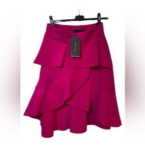 NWT Zara layered hot pink skirt size L​